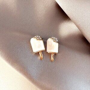“Sweet Sunday’s'” Popsicle Ice Cream Gold Minimalist Stud Kawaii Dessert Earring